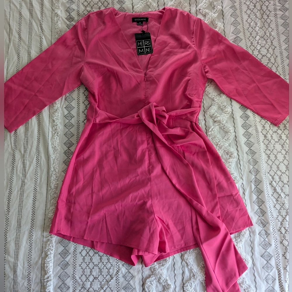 NWT Hers & Mine Zip-Front Romper